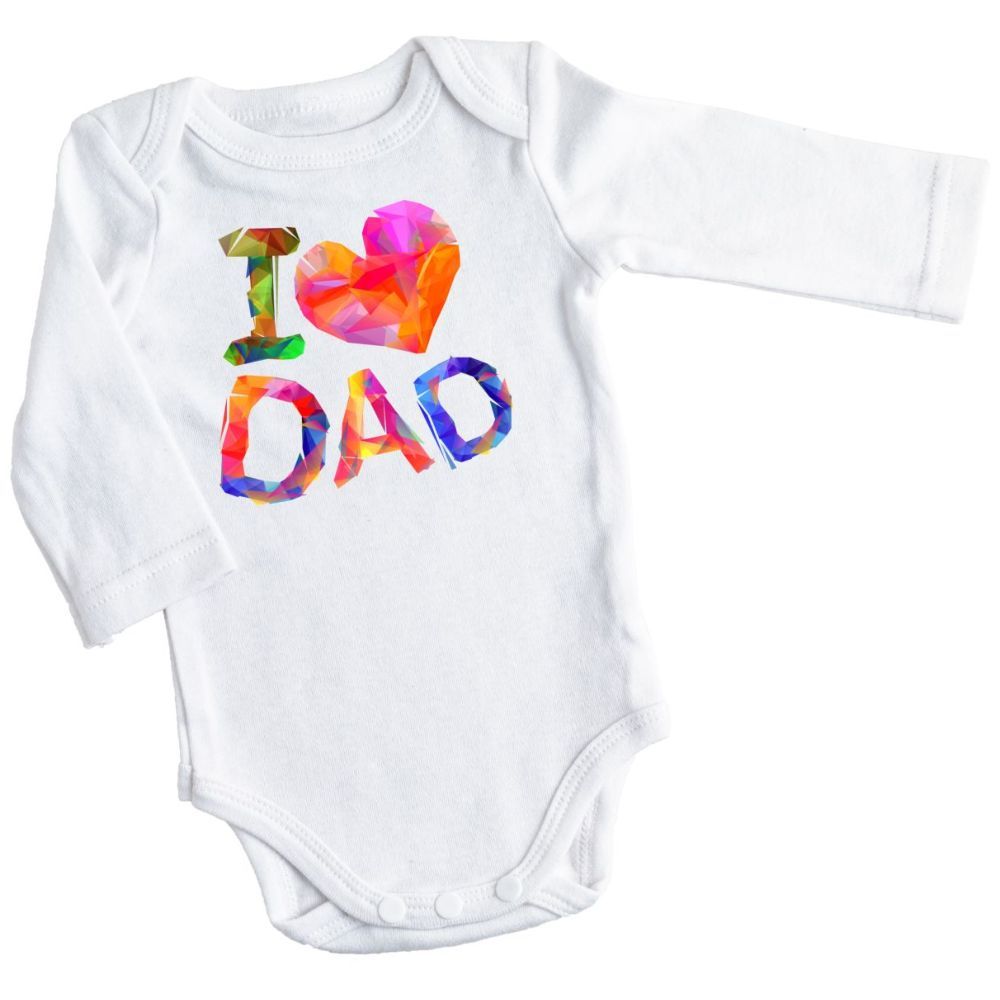 Mini Plum - I Love Dad Printed Long Sleeve Bodysuit