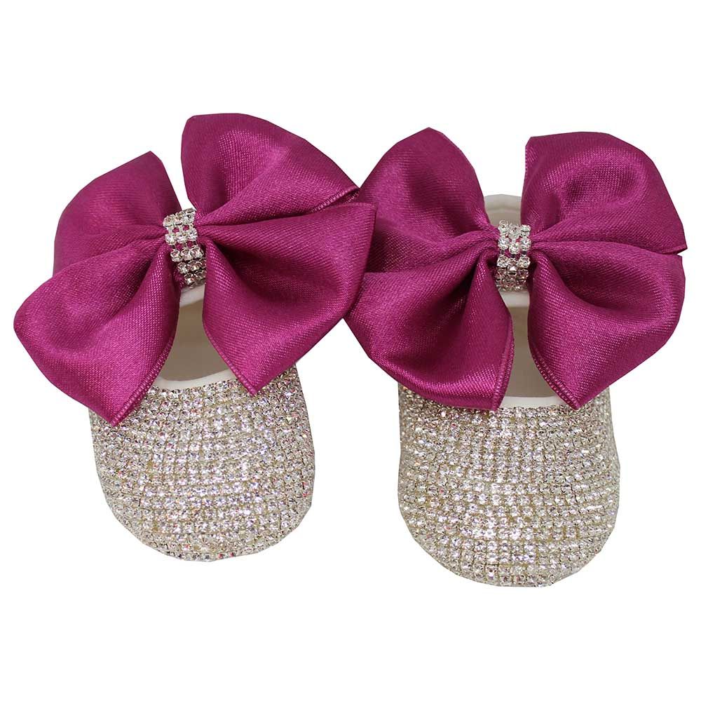 Mini Plum - Bling Shoes And Headband - Hot Pink