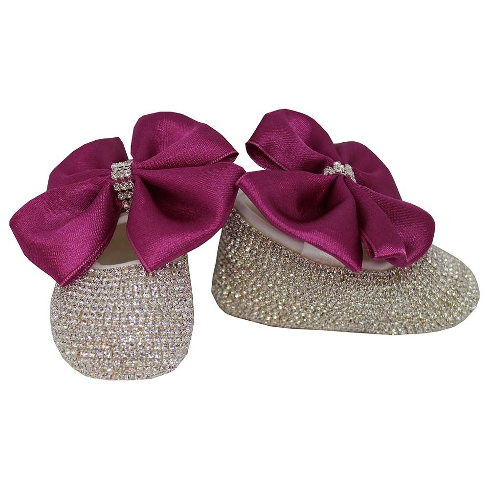 Mini Plum - Bling Shoes And Headband - Hot Pink