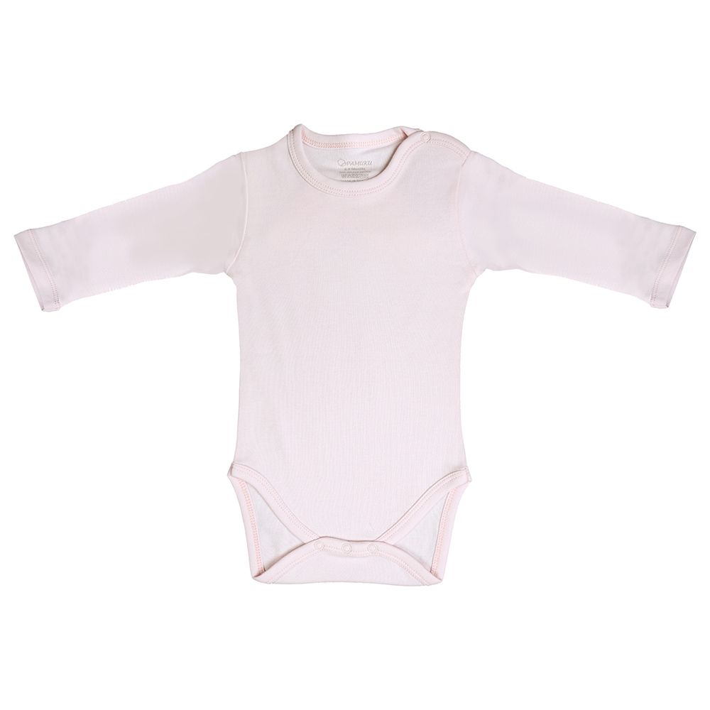 Mini Plum - Angel Wings Long Sleeves Bodysuit - Pink