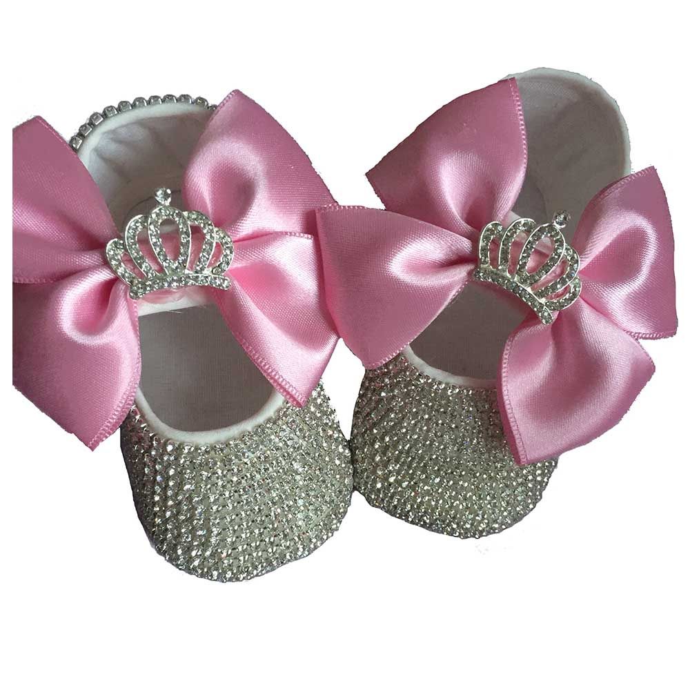 Mini Plum - Crystal Princess Shoes And Headband Pink