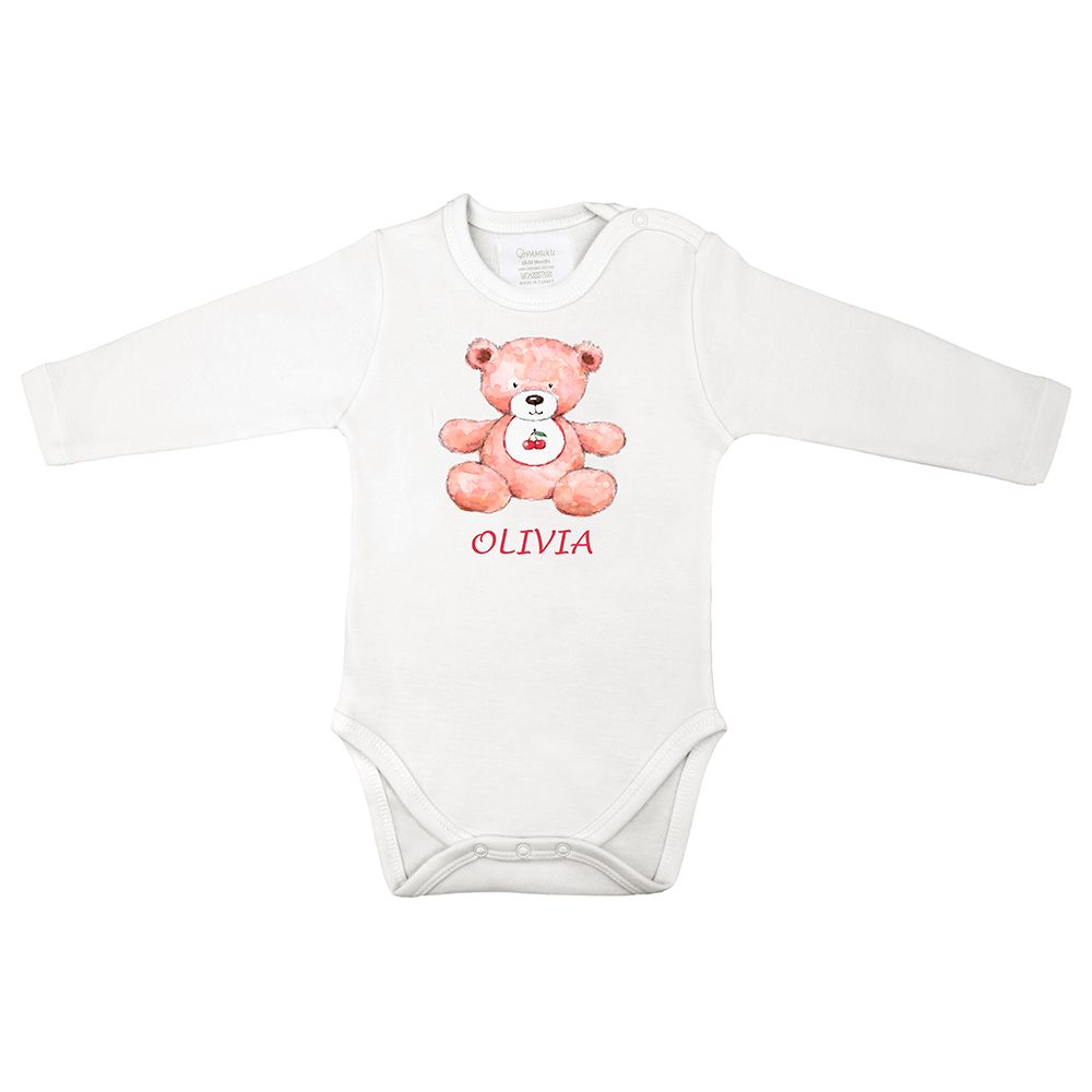 Mini Plum - Teddy Personalized Baby Bodysuit