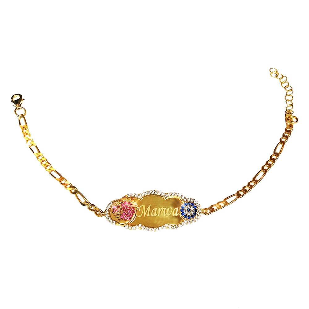 Mini Plum - Personalized 925 Solid Bracelet - Gold