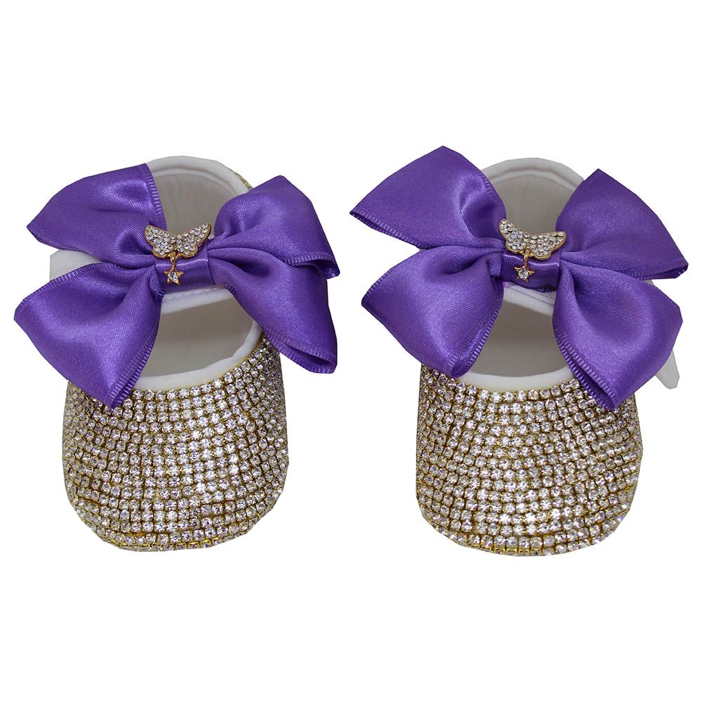 Mini Plum - Bling Shoes And Headband - Purple