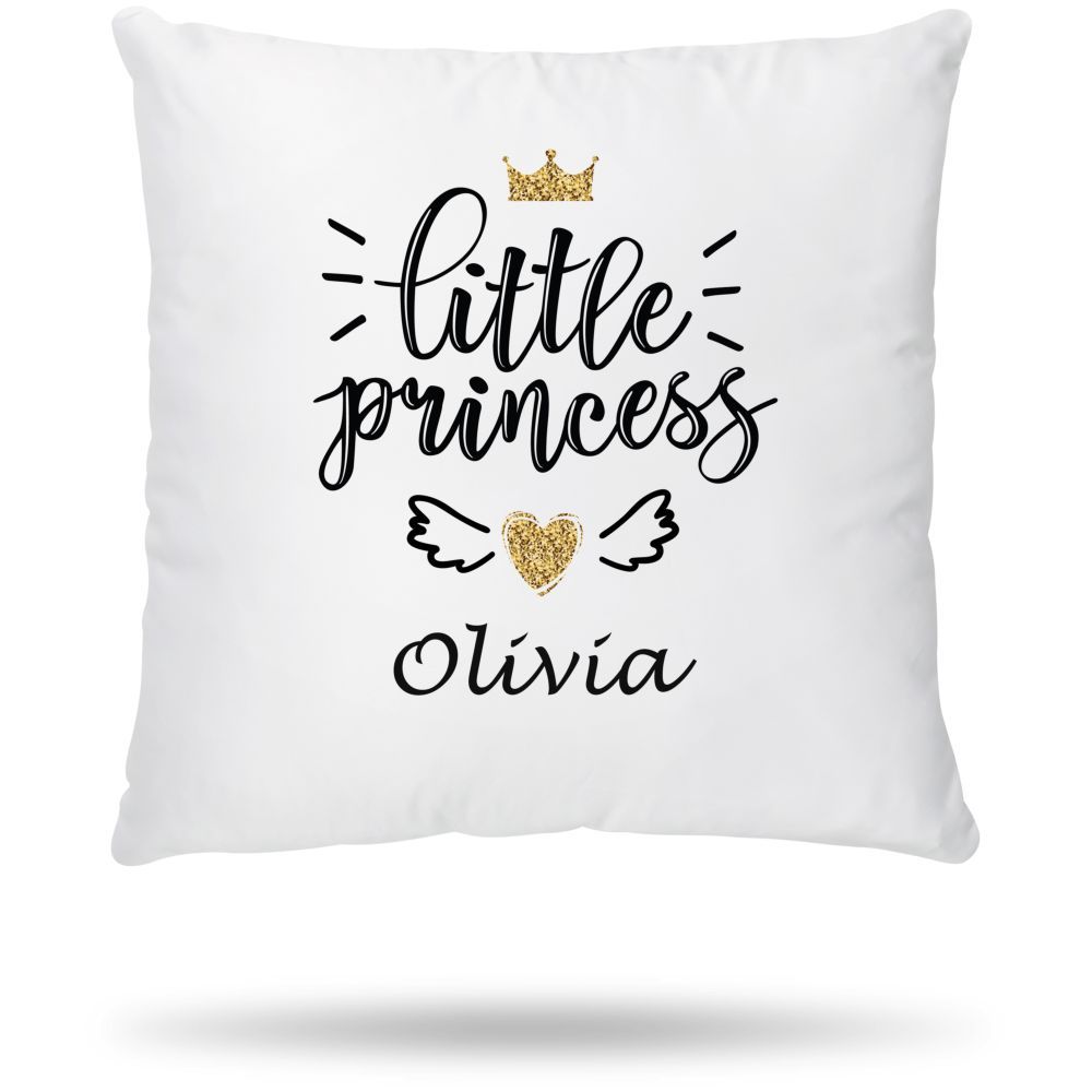 Mini Plum - Personalised Name Cushion Cover - White