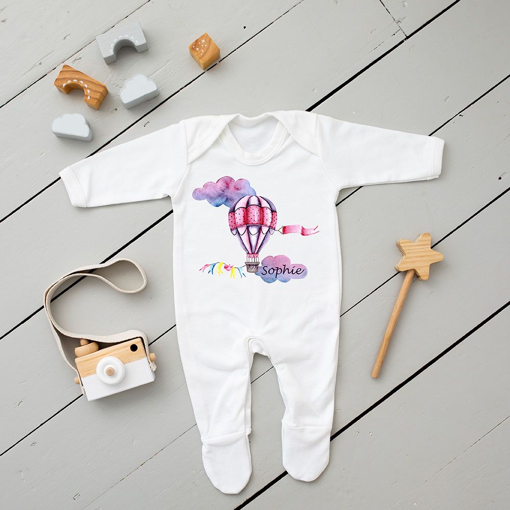 Mini Plum - 7pc-Set - Personalised Balloon Outfit - White