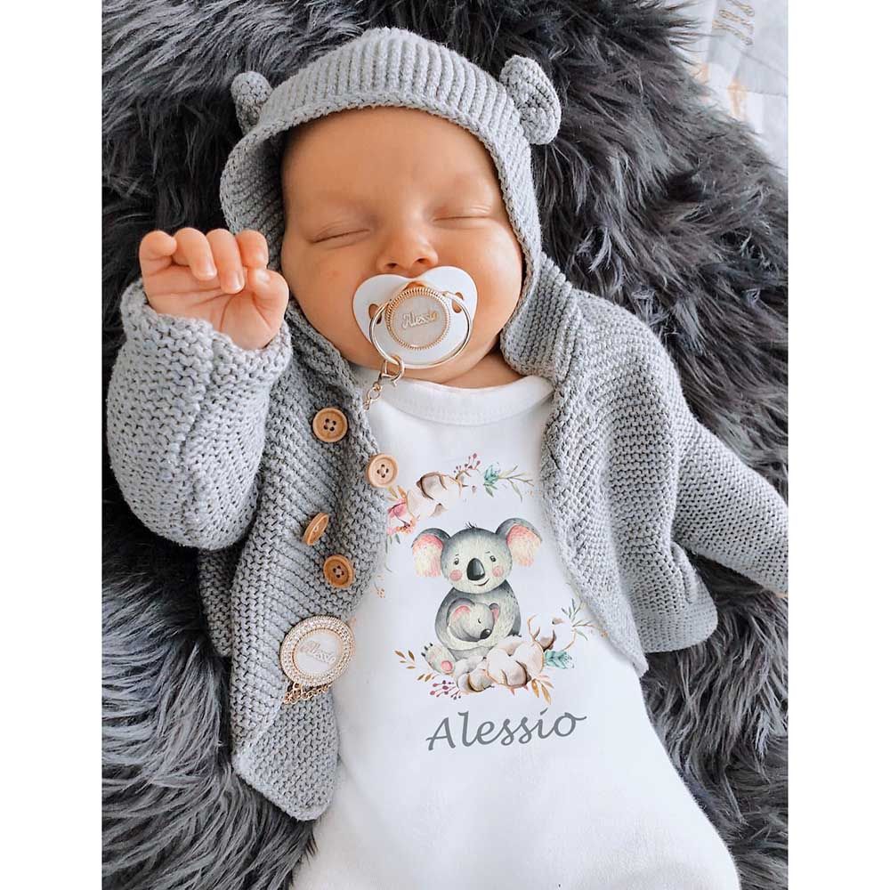 Mini Plum - 7pc-Set - Personalised Koala Outfit - White