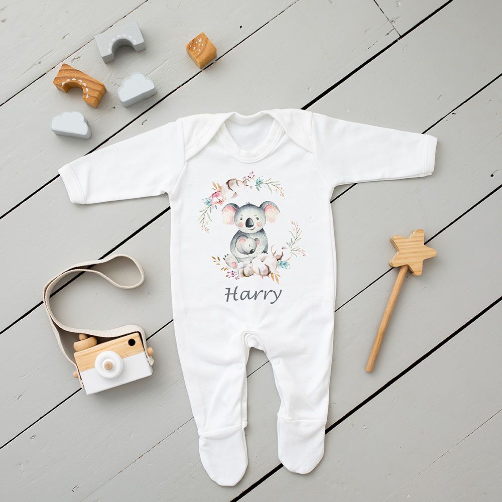 Mini Plum - 7pc-Set - Personalised Koala Outfit - White