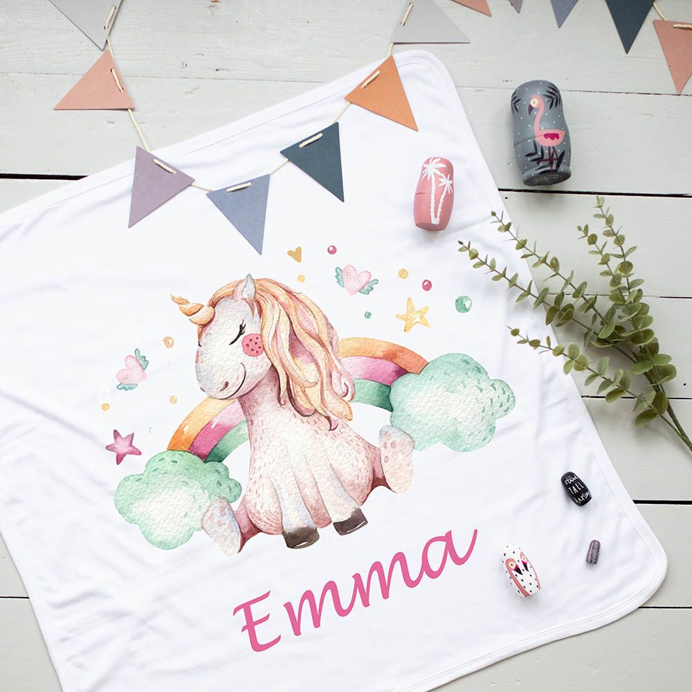 Mini Plum - 7pc-Set - Personalised Unicorn Outfit - White