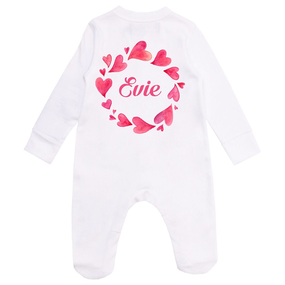 Mini Plum - Heart Personalised Newborn Baby Set 3 Pieces