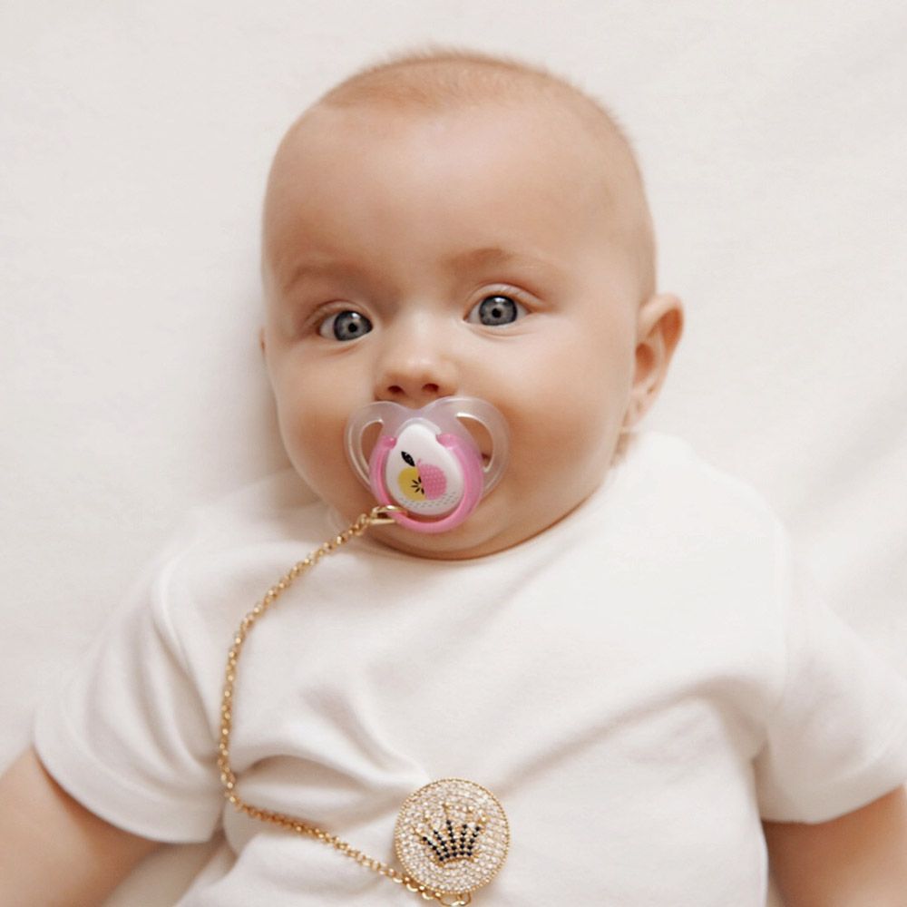 Mini Plum - Royal Pacifier Clip Holder - Gold