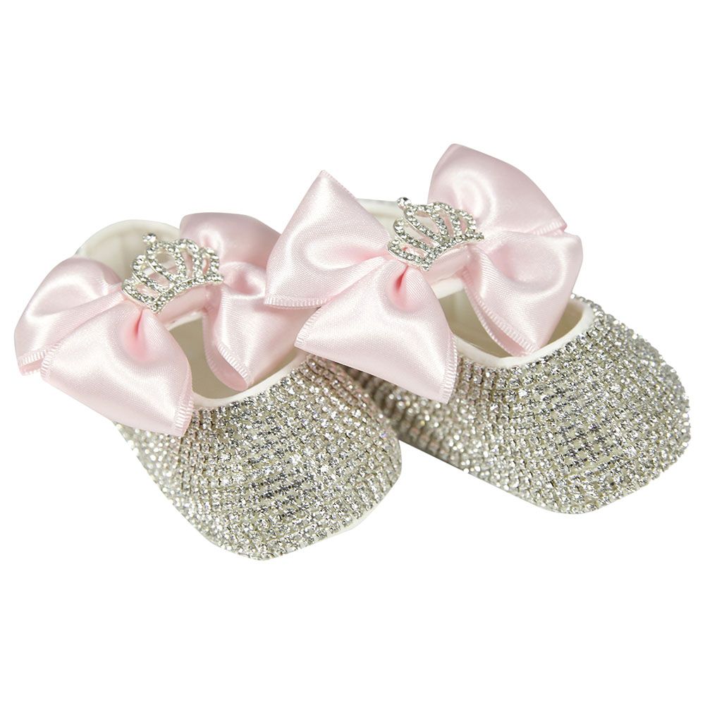 Mini Plum - Crown Bling Shoes And Headband - Pink