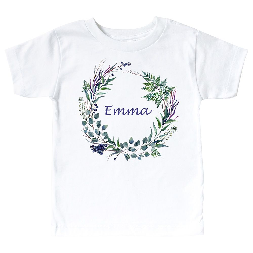 Mini Plum - Personalized Kids Tiara T-Shirt - White