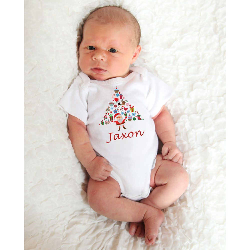 Mini Plum - Personalised Christmas Tree Bodysuit