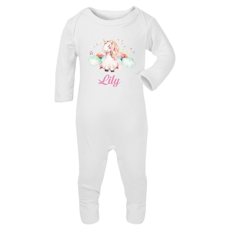 Mini Plum - Personalized Unicorn 3pc-Set - White