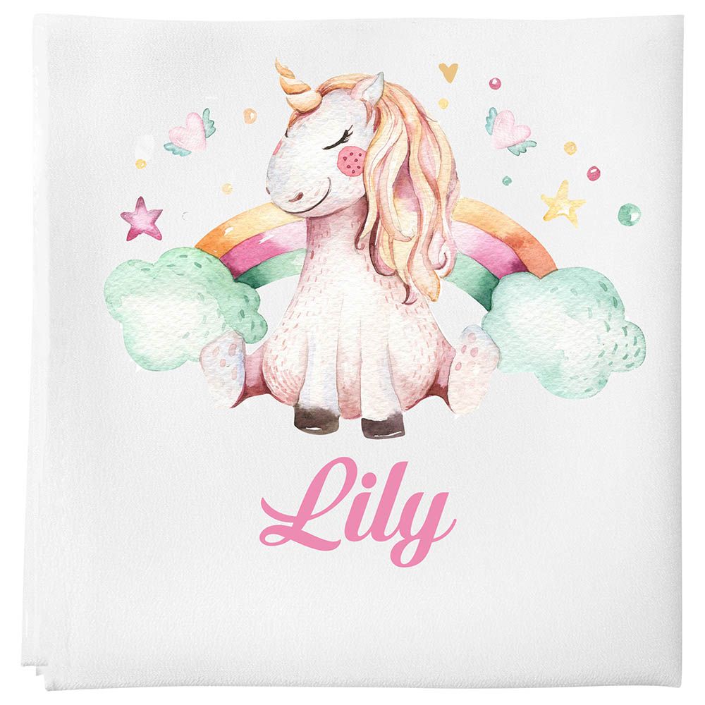 Mini Plum - Personalised Baby Blanket - Unicorn