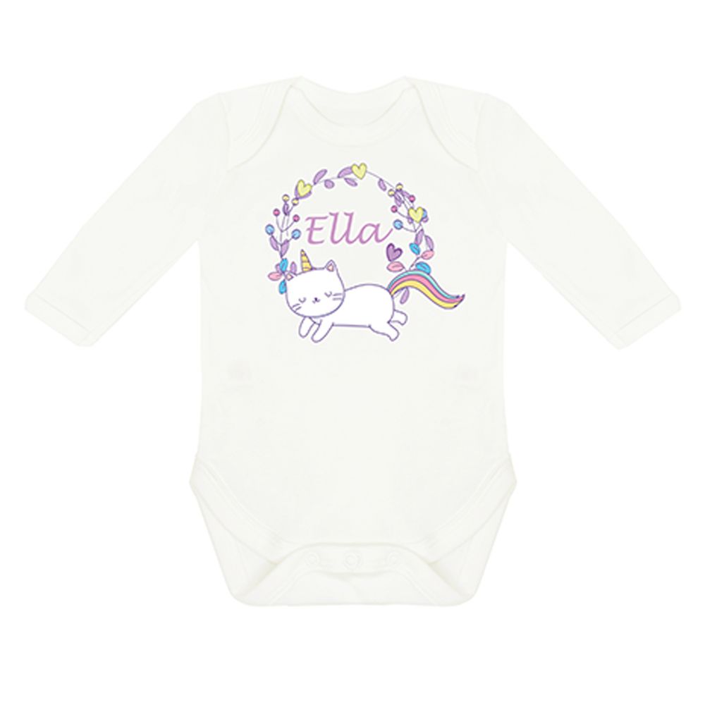 Mini Plum - Personalized Unicorn Kitty 7pc-Set - White