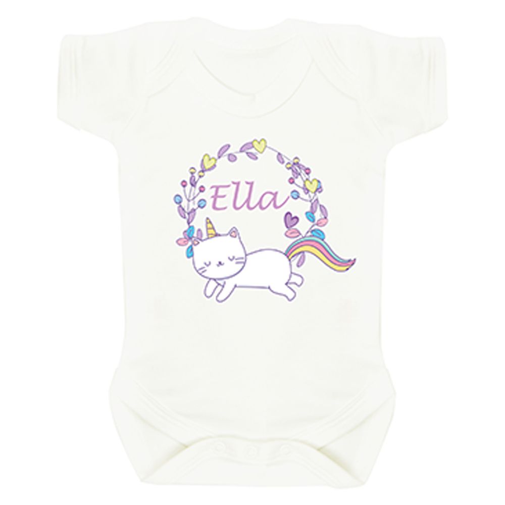 Mini Plum - Personalized Unicorn Kitty 7pc-Set - White