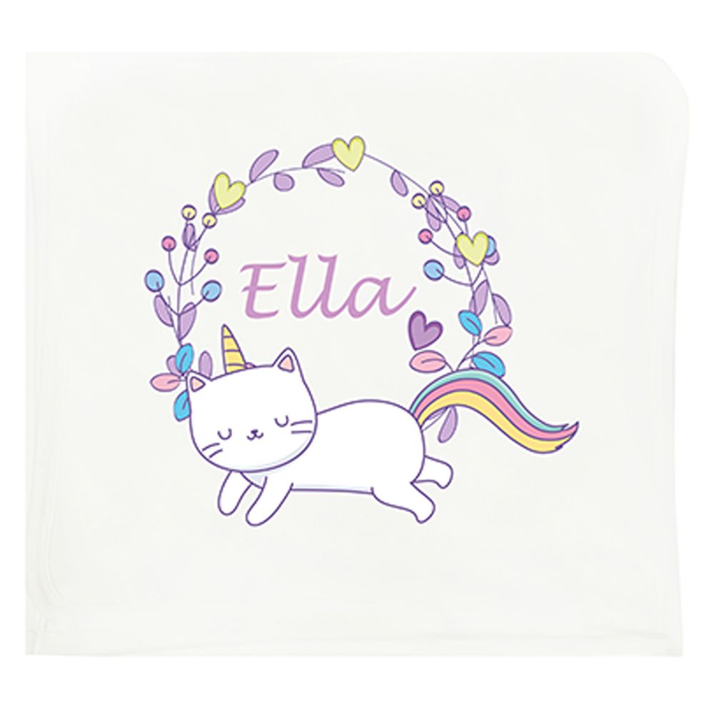 Mini Plum - Personalized Unicorn Kitty 7pc-Set - White