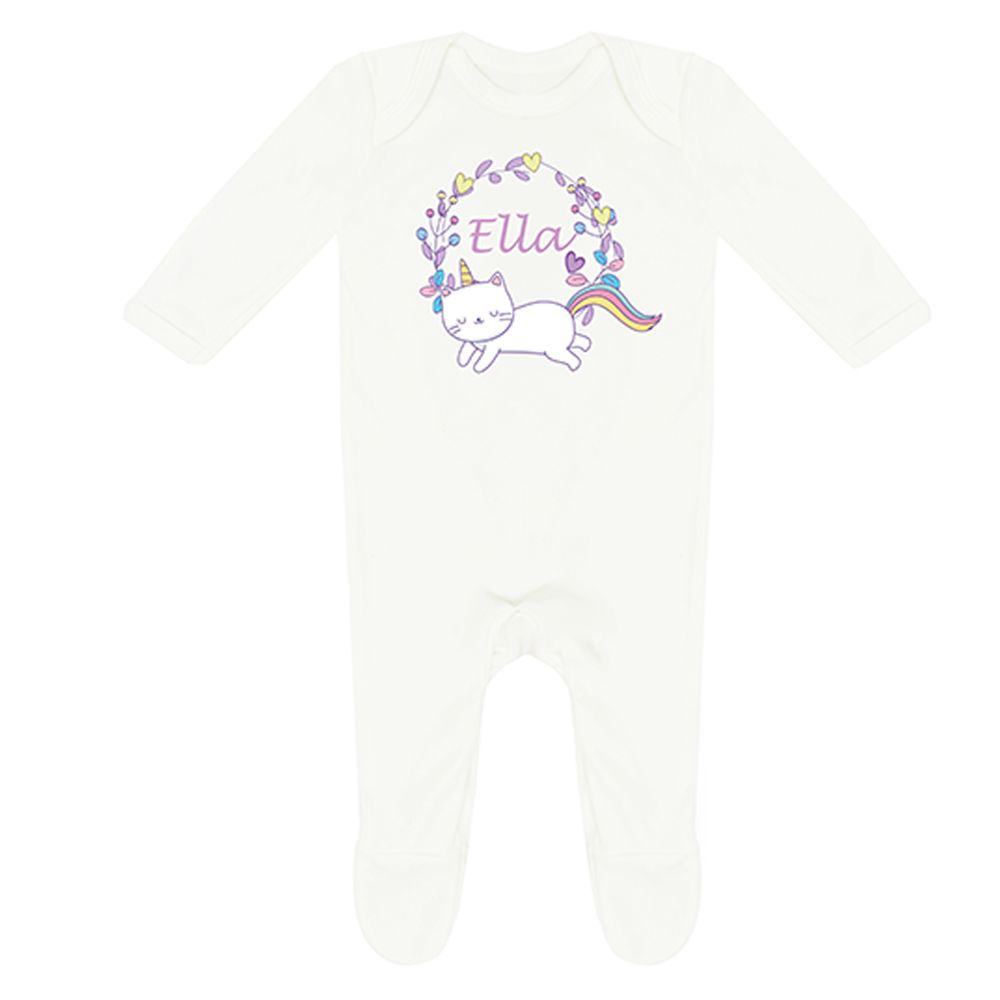 Mini Plum - Personalized Unicorn Kitty 7pc-Set - White