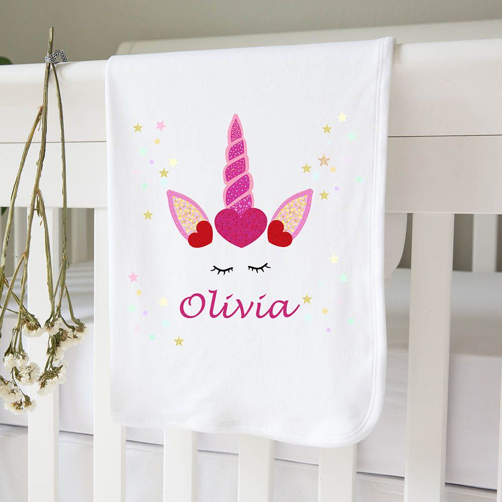 Mini Plum - Personalized Pink Unicorn 7pc-Set - White