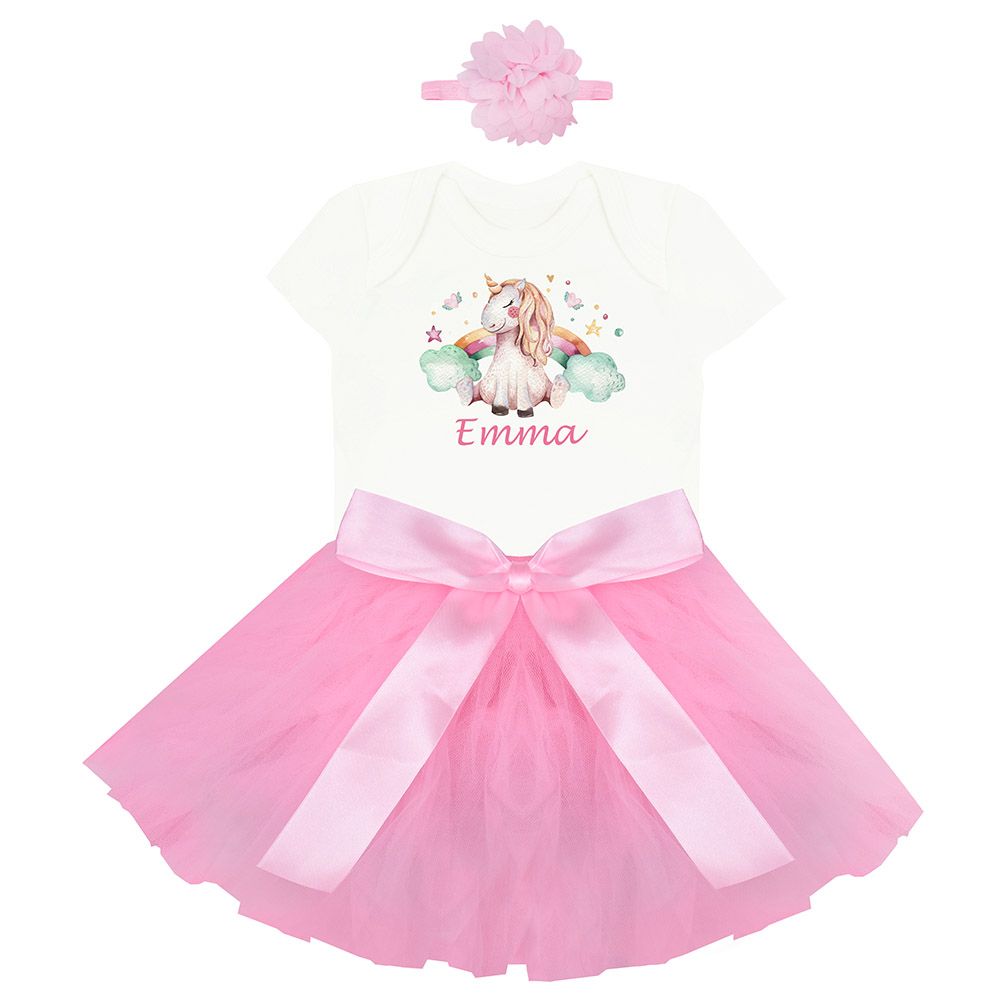 Mini Plum - Personalized Unicorn Dress 3pc-Set