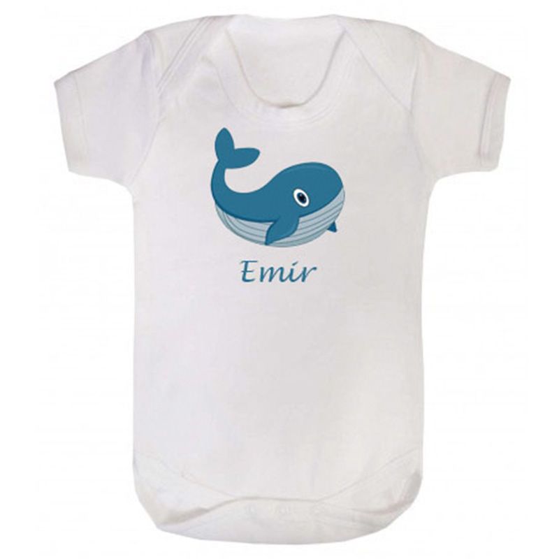 Mini Plum - Personalized Baby Bodysuit Whale