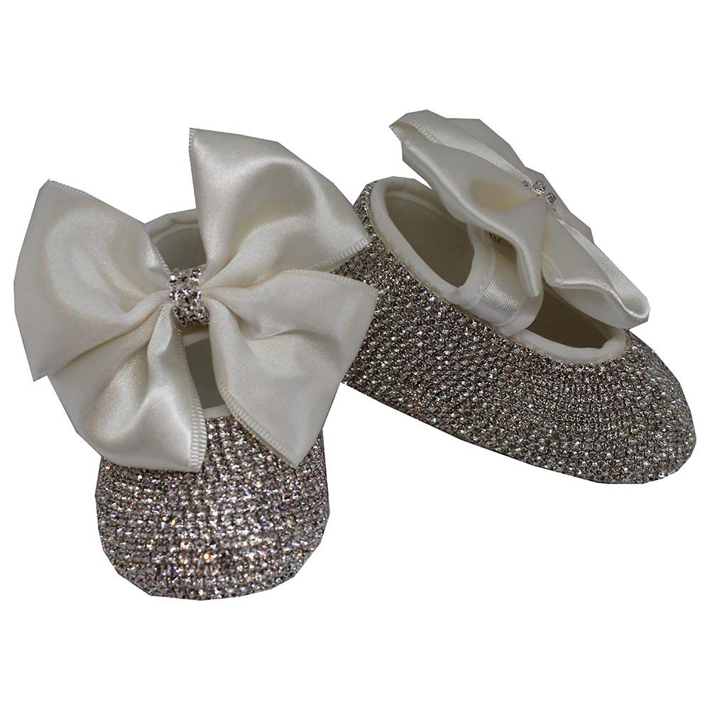 Mini Plum - Bling Shoes And Headband - Silver