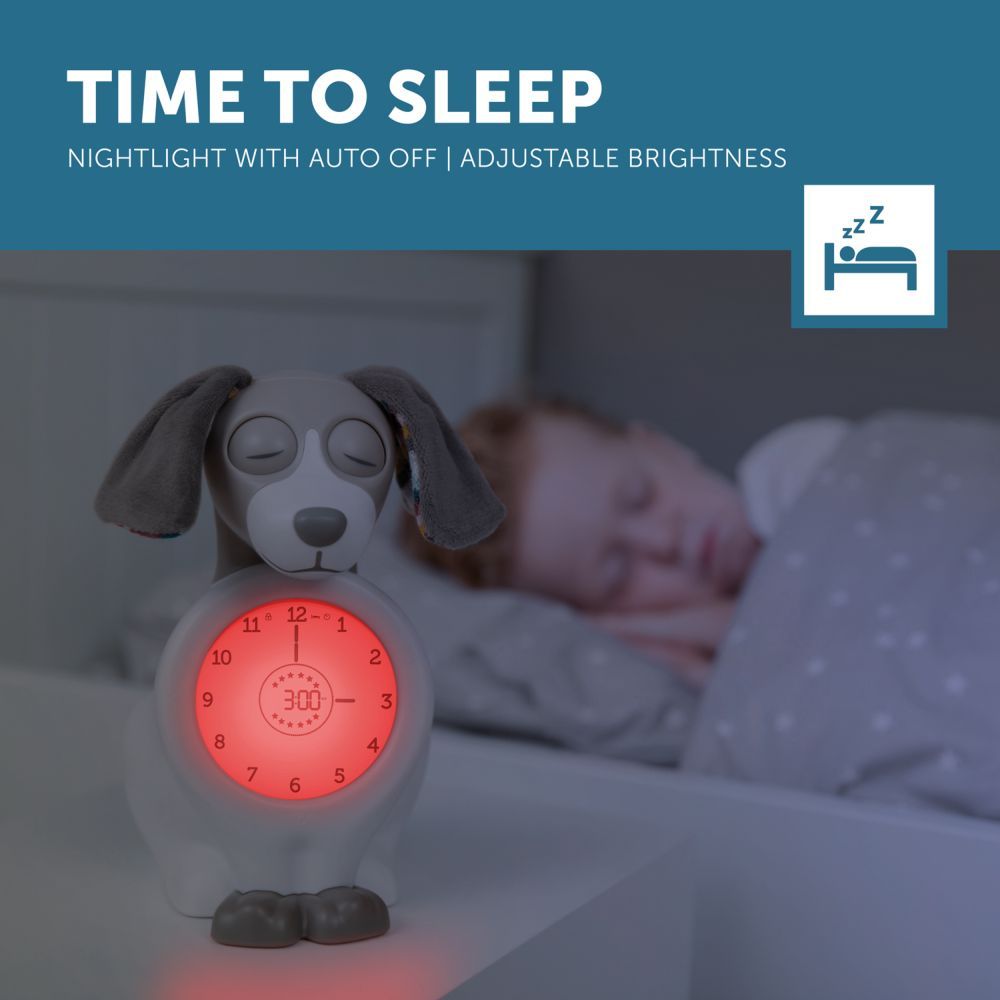 ZAZU - Davy The Dog Sleeptrainer W/ Nightlight - Taupe