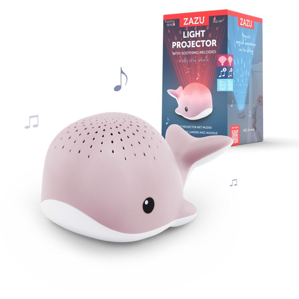 ZAZU - Wally The Whale - Light Projector With Music - Pink