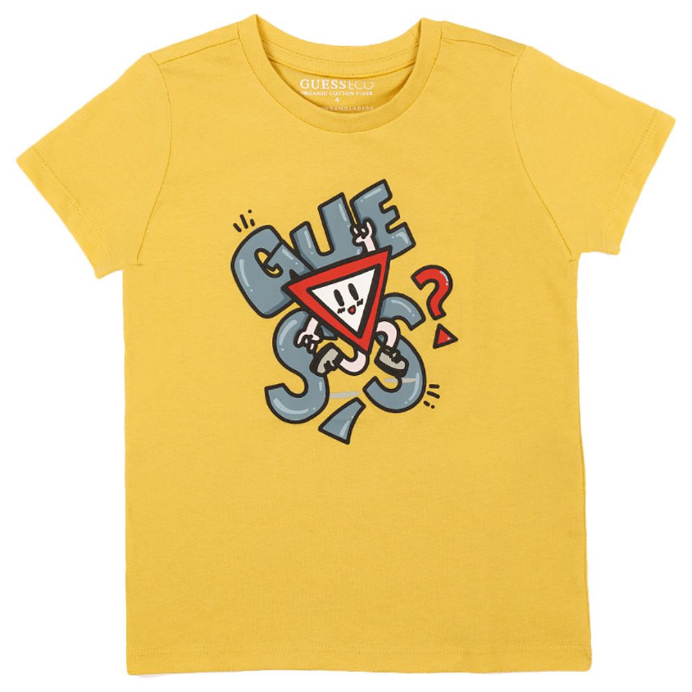 Guess - Mid Organic Jersey Short Sleeves T-Shirt - Mango Seed Yellow