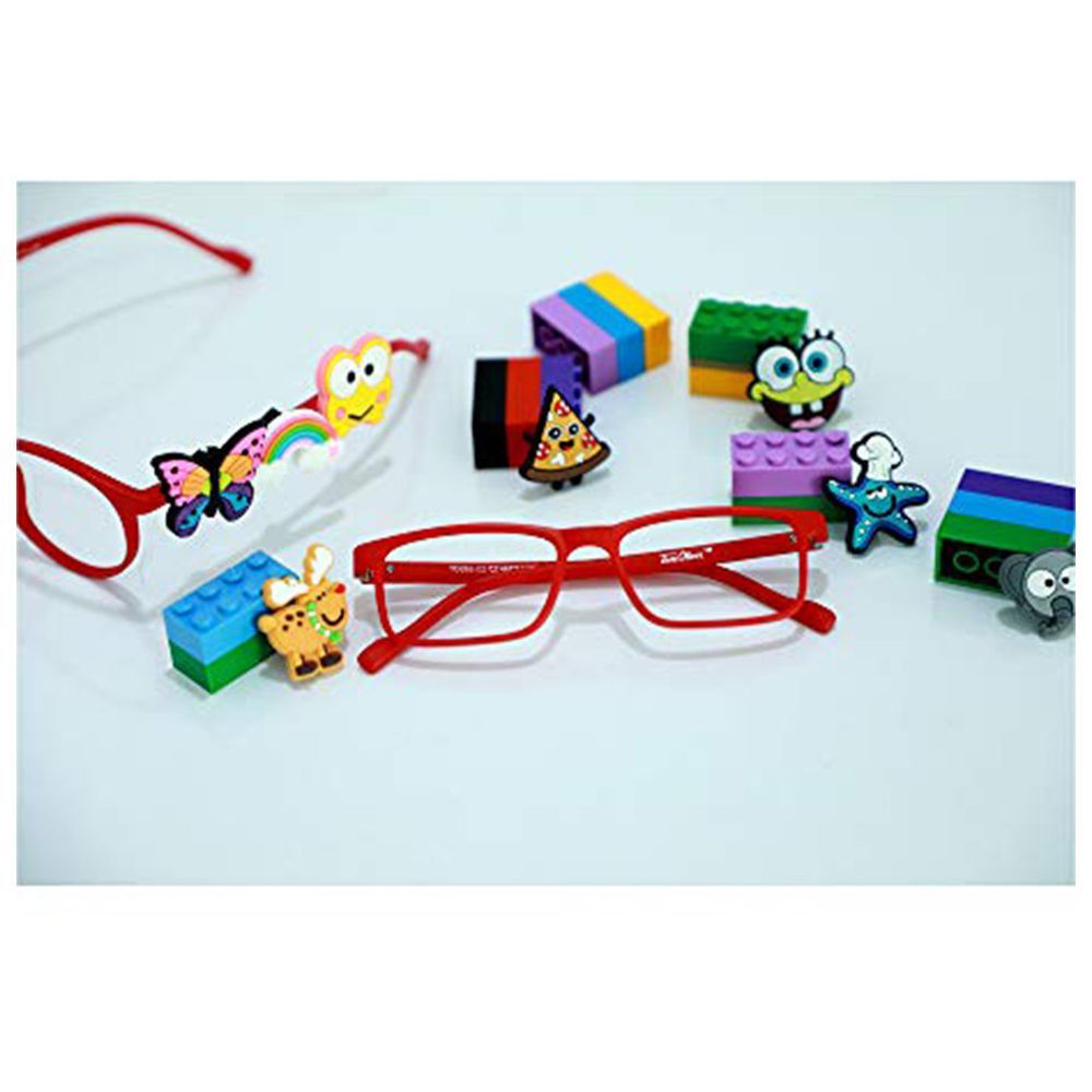 BYFT - Junior Blue Light Blocking Rectangle Glasses - Red