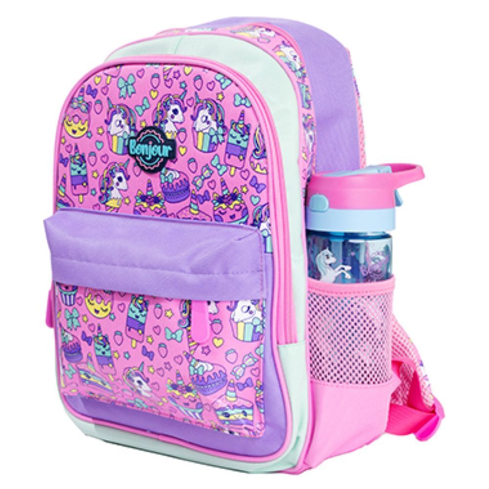 Bonjour - Mini Backpack - Pink Unicorn - 14 inches