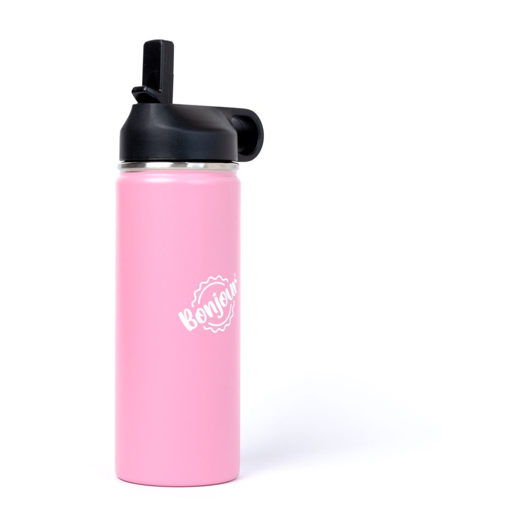 Bonjour - Sip Box Stainless Steel Water Bottle - Light Pink - 500 ml