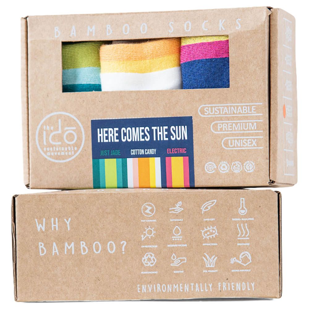 The Ido Movement - 3pc-Set - Bamboo Socks - Here Comes The Sun