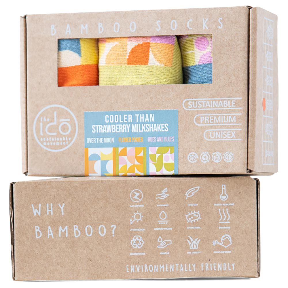 The Ido Movement - 3pc-Set - Bamboo Socks - Strawberry Milkshakes