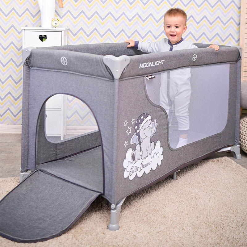 Lorelli - Moonlight 1 Level Baby Cot - Grey Dream