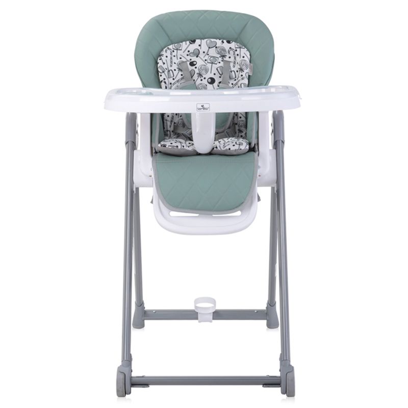 Lorelli - Party Iceberg High Chair - Green Leather