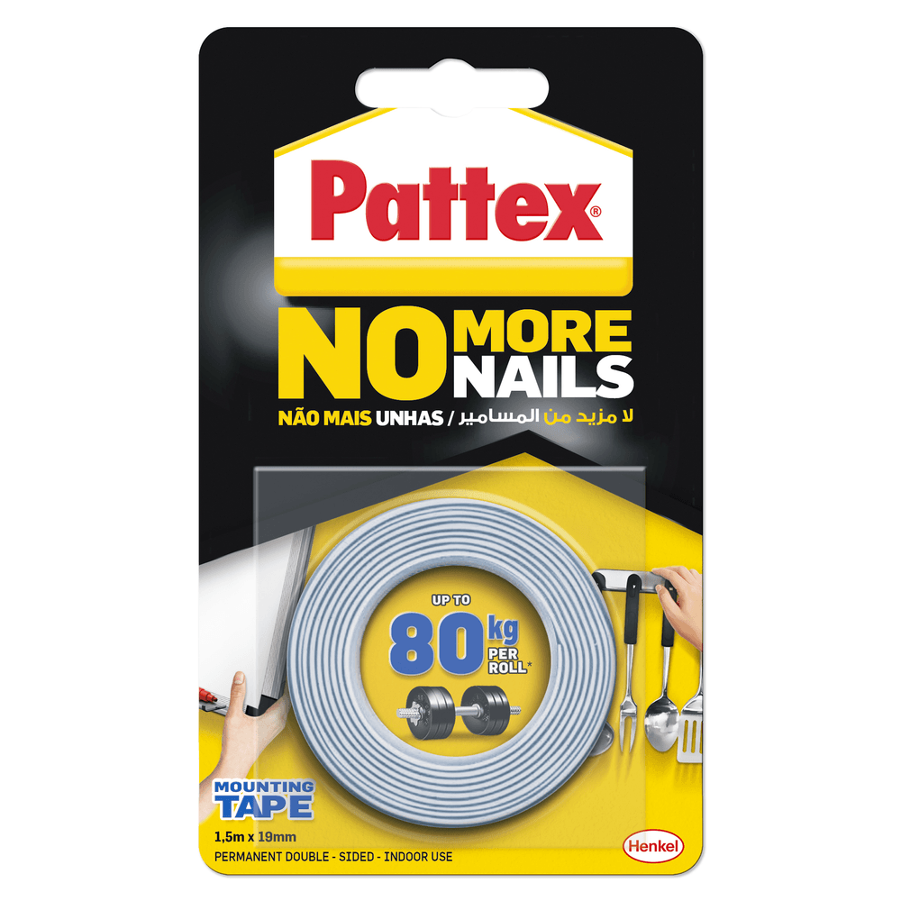 Pattex - No More Nails Mounting Tape - White - 1.5 m