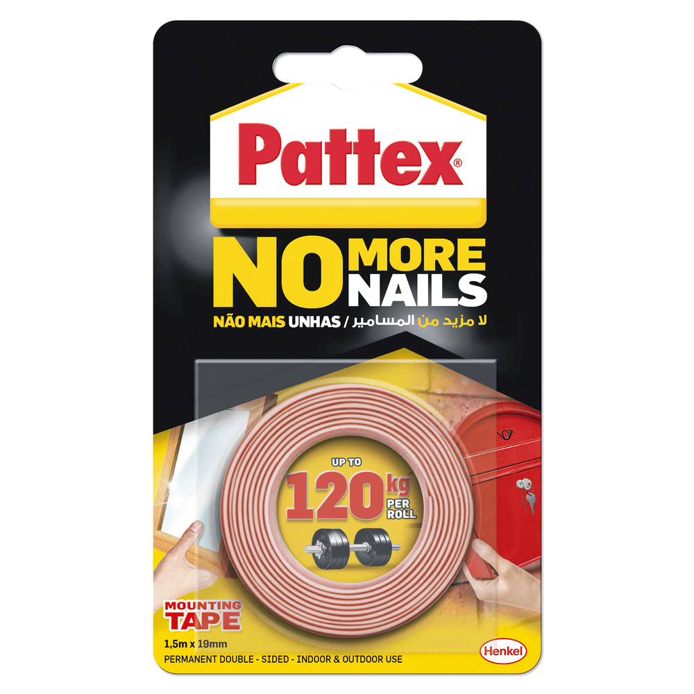 Pattex - No More Nails Mounting Tape - Red - 1.5 m