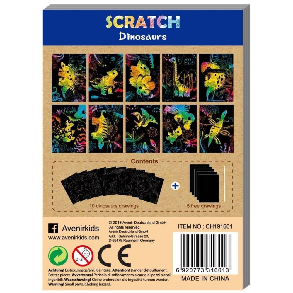 Avenir - Mini Scratch Book - Dinosaurs