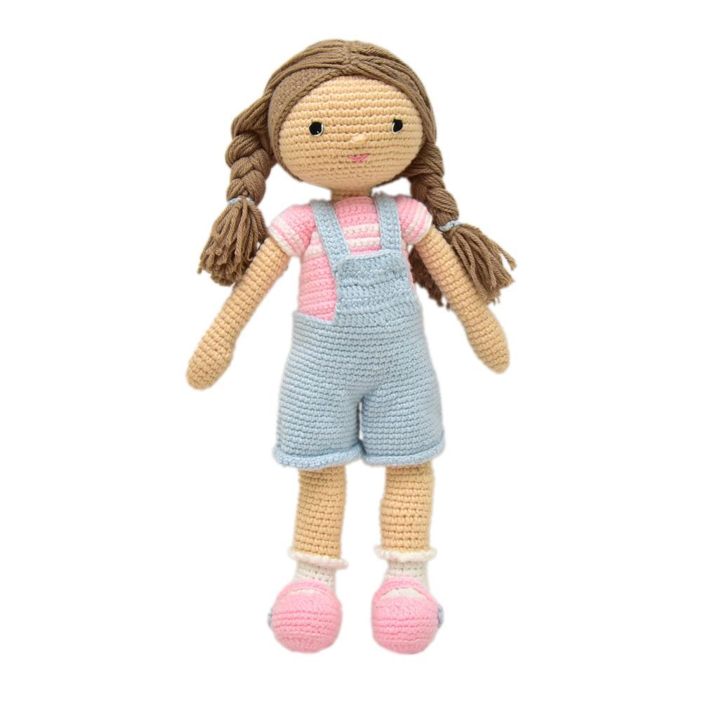 Happy Threads - Handmade Crocheted Love & Care Emma Doll 17 Inches - Multicolour