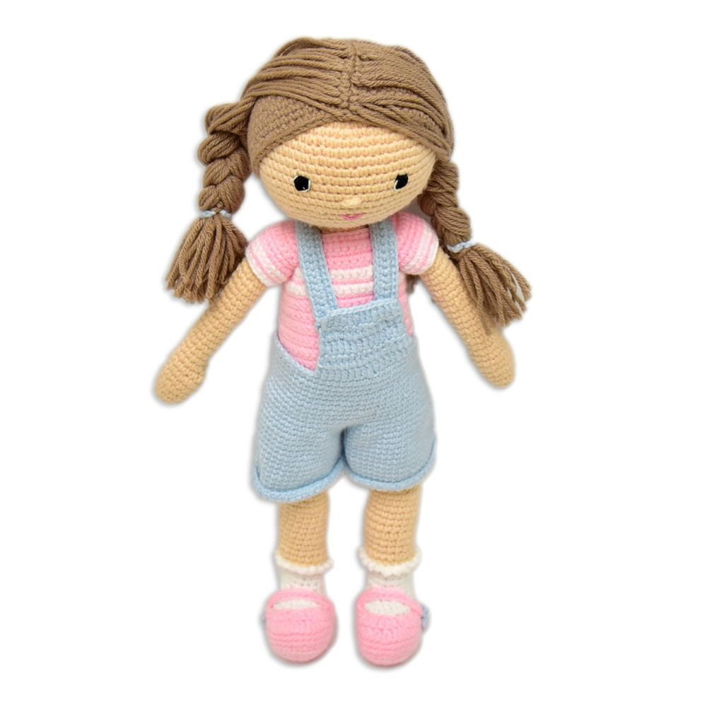 Happy Threads - Handmade Crocheted Love & Care Emma Doll 17 Inches - Multicolour