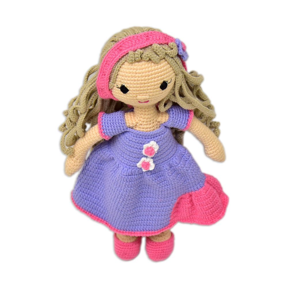 Happy Threads - Handmade Crocheted Adorable Katherine Doll 17 Inches - Multicolour