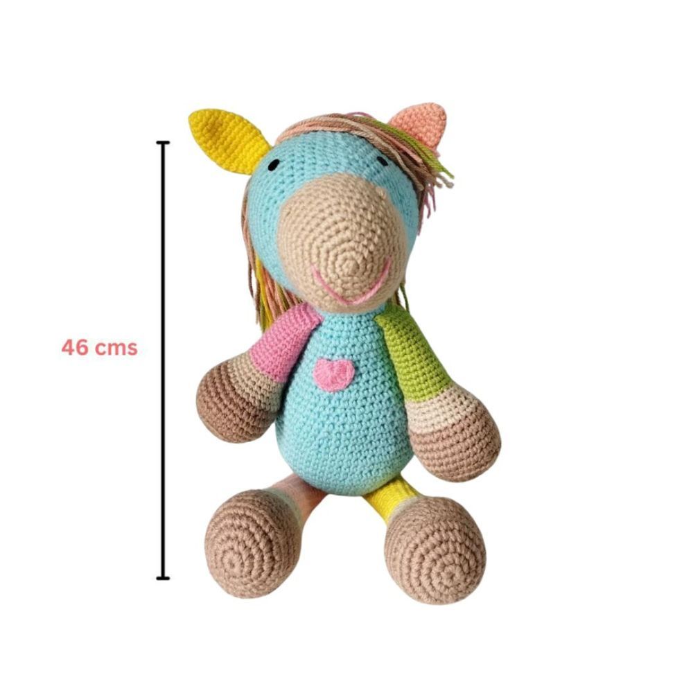 Happy Threads - Handmade Crocheted Scout The Horse Soft Toy 17 Inches - Multicolour