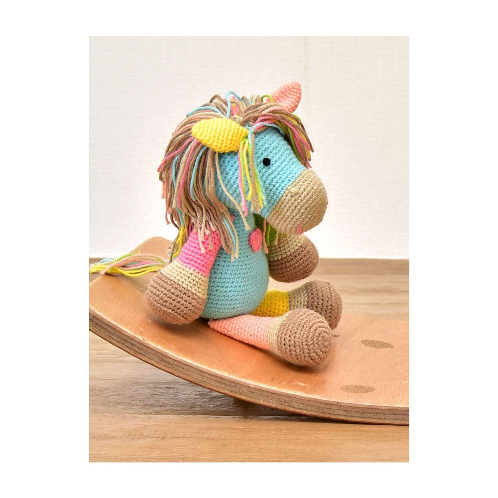 Happy Threads - Handmade Crocheted Scout The Horse Soft Toy 17 Inches - Multicolour