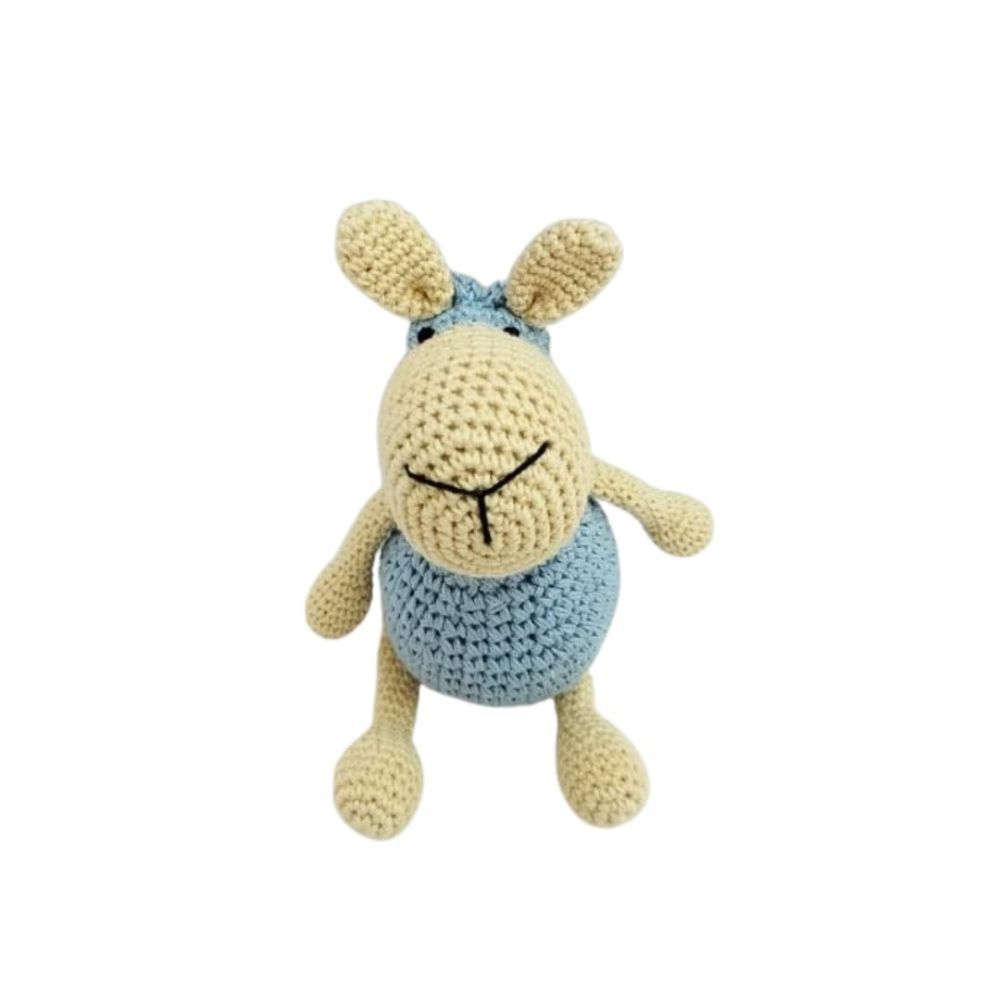 Happy Threads - Handmade Crocheted Sheep 5 inch - Blue