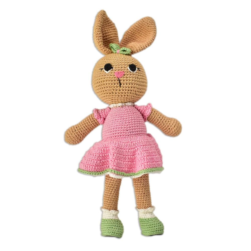 Happy Threads - Handmade Crocheted Loving Bunny 10 inch - Pink