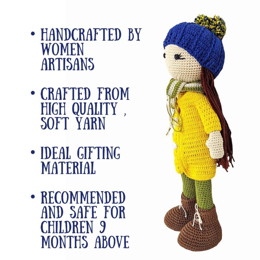 Happy Threads - Handmade Crocheted Kelly Doll 12 Inch - Yellow