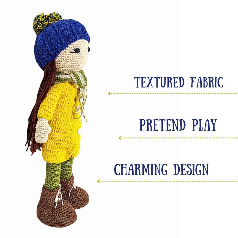 Happy Threads - Handmade Crocheted Kelly Doll 12 Inch - Yellow